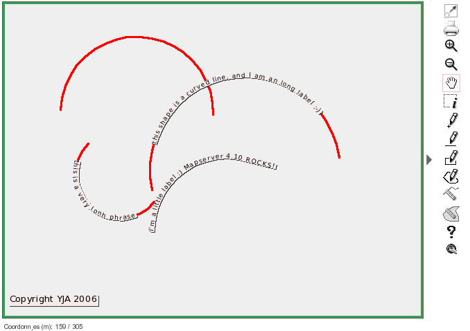 Mapserveur : étiquette courbe